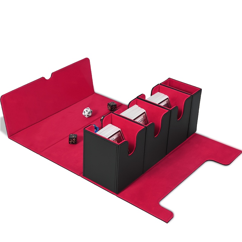 Card Deck Box with Dice Tray for MTG, 4-In-1 Organizer